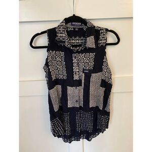 Vintage Guess sleeveless button front‎ women's top size medium